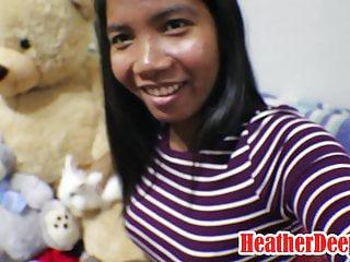 Schwangere Thai Teen Heather Starlet in den Mund gespritzt